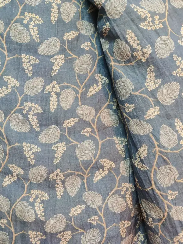 Linen Print #3 — Berry Vine on Slate